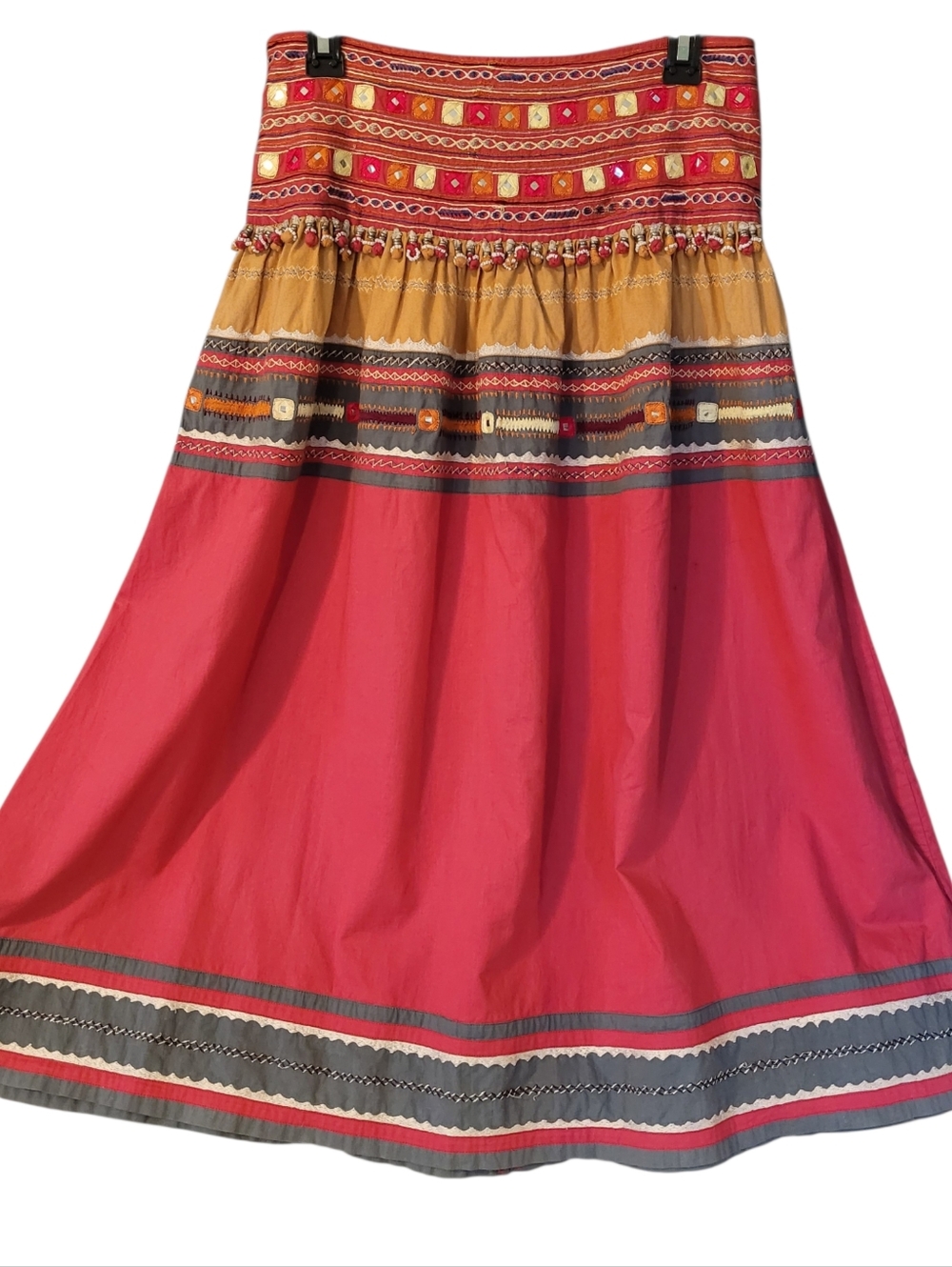 EAST boho embroidered tassled long skirt - 10.        A72